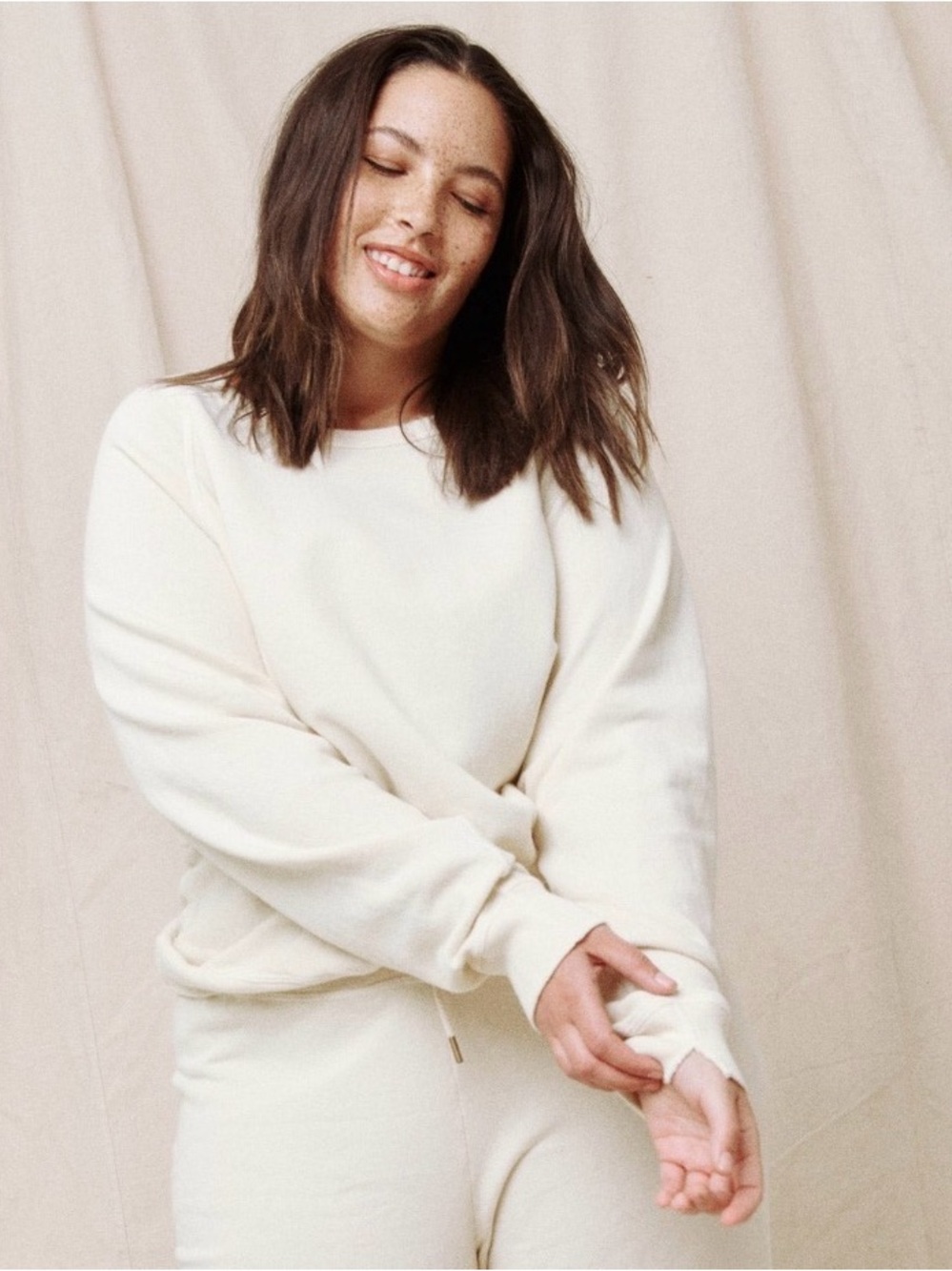 THE GREAT. The College Sweatshirt — Washed White | Size 1
